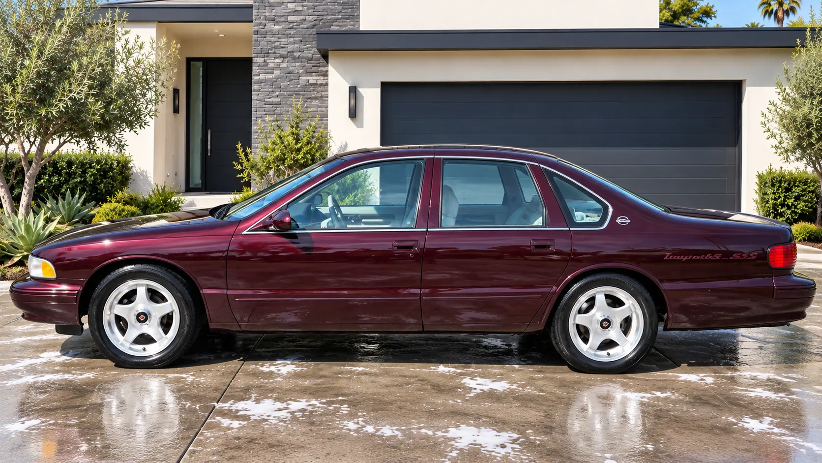 Impala SS side profile after paint correction and sealant